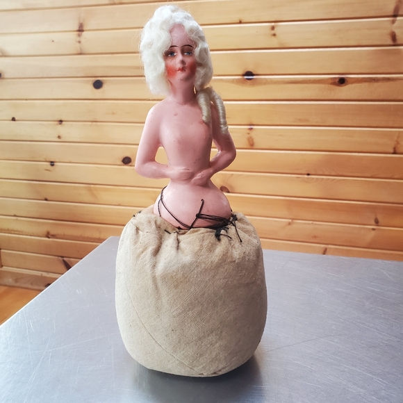 Vintage Ceramic Doll Pin Cushion